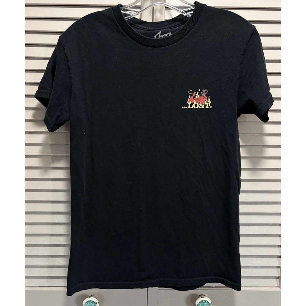 Lost Graphic Logo‎ Tshirt Crew Neck Short Sleeve Size Small Devil Flames Unisex